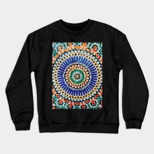 Moroccan tiles with geometric shapes oil painting Crewneck Sweatshirt